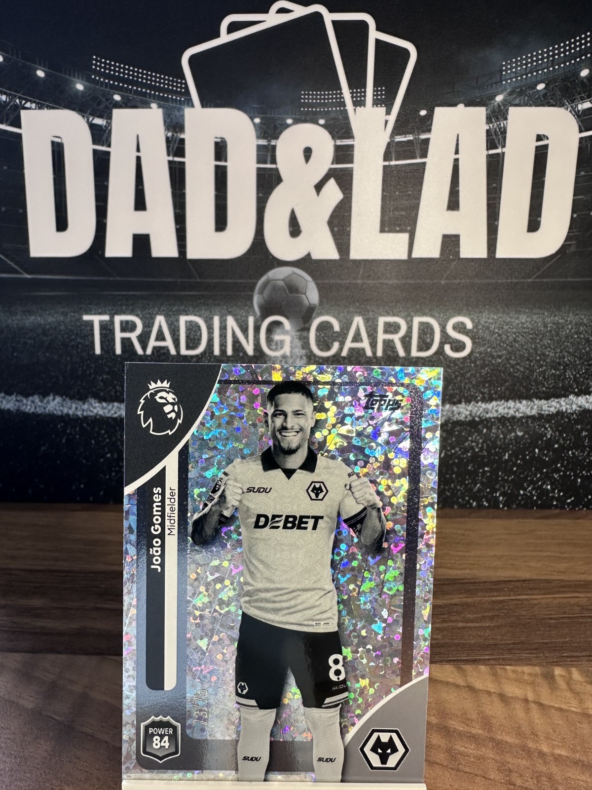 Topps Premier League 2026 Joao Gomes Wolves #298 Black & White Parallel 73/75 for sale on Ebay
