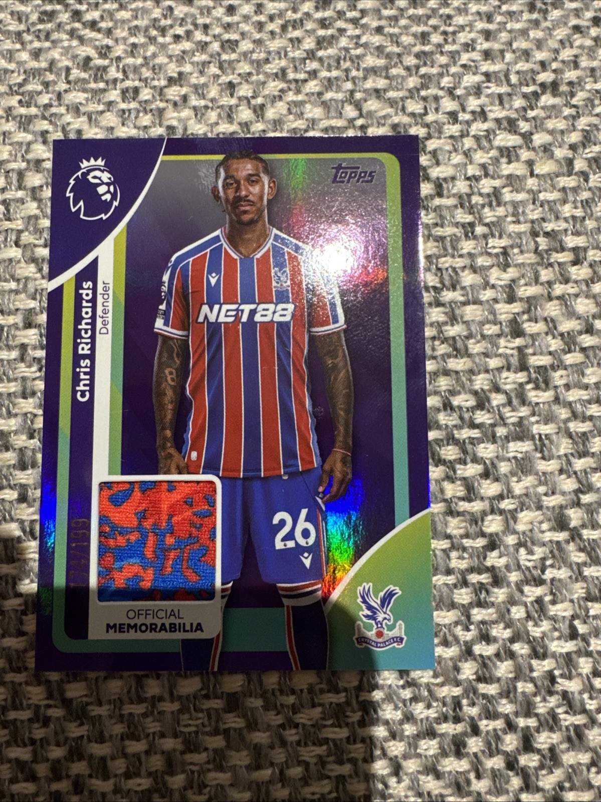 Topps Premier League 2025/2026 Chris Richards Crystal Palace Patch 174/199 RARE for sale on Ebay