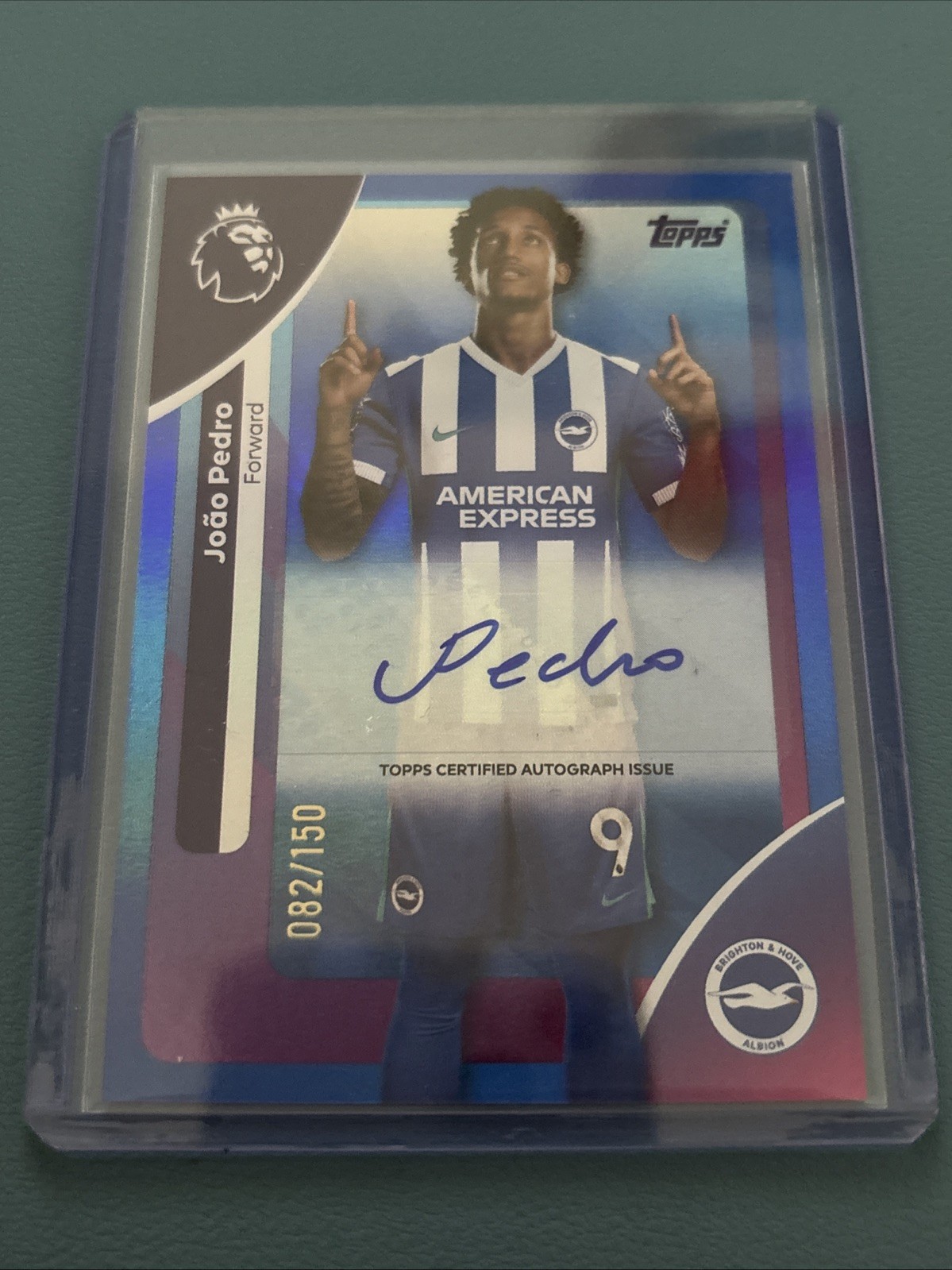 Topps Premier League 25/26 Joao Pedro Auto Brighton 2026 82/150 Blue for sale on Ebay