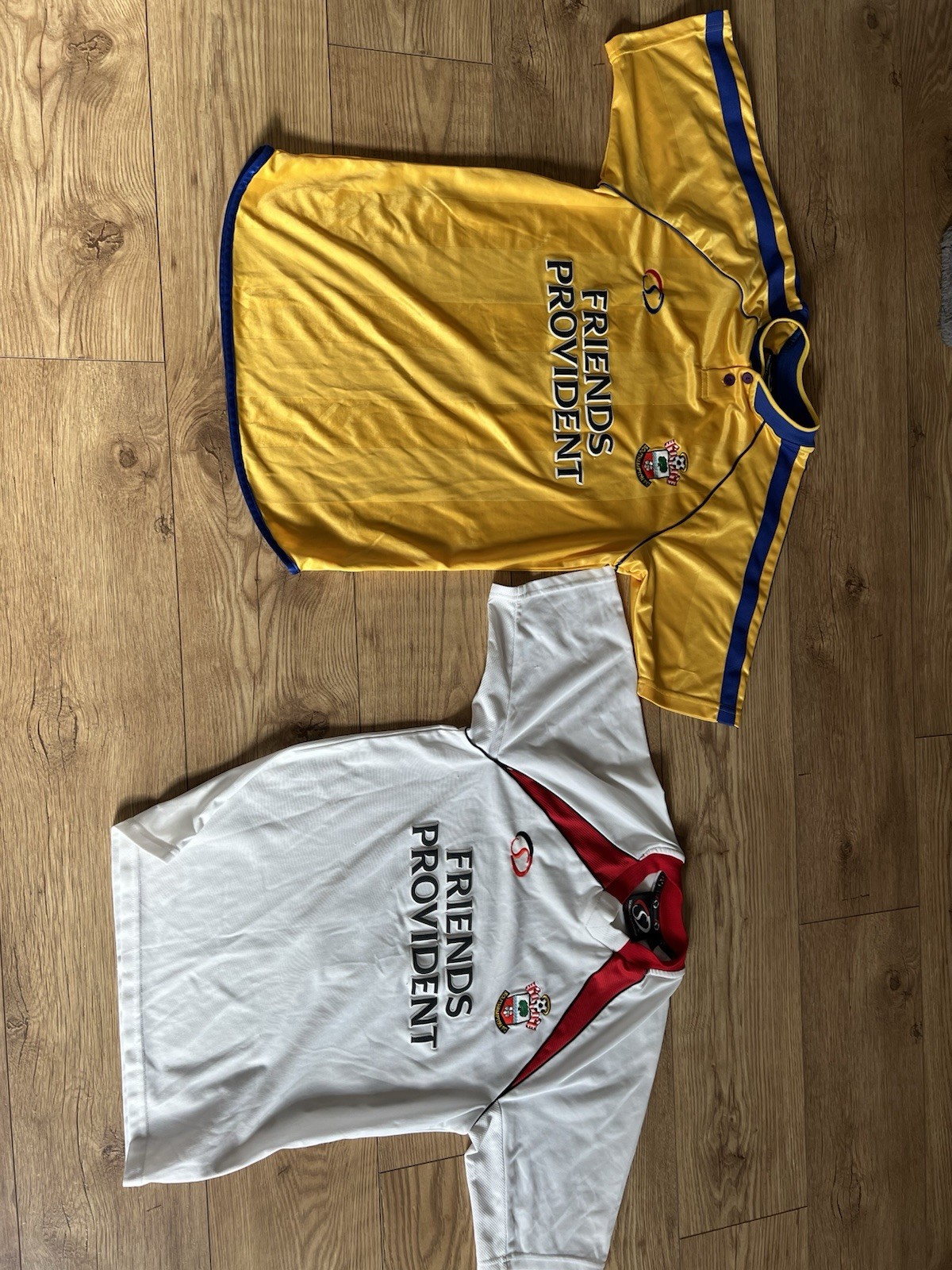 Southampton FC Yellow & White Away Shirts From Season 2002/2004 Size 34/36 for sale on Ebay
