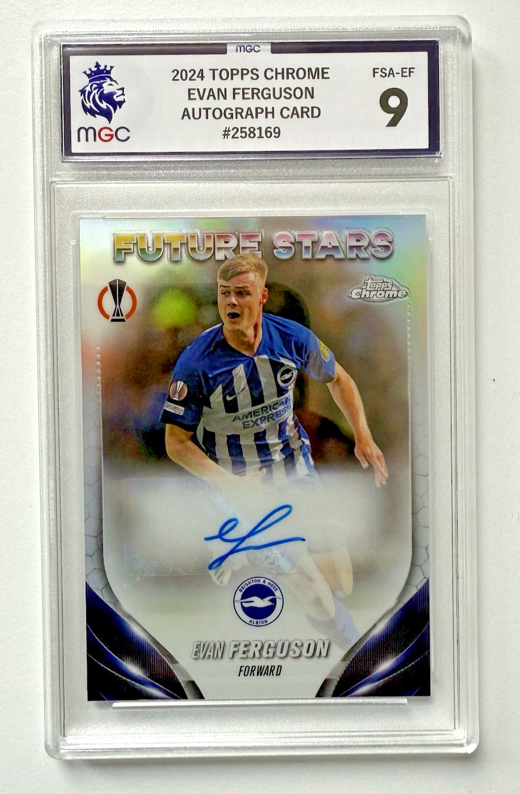 Topps Chrome Hobby UCC 2023/24 Evan Ferguson Brighton Future Stars Auto MGC 9 for sale on Ebay