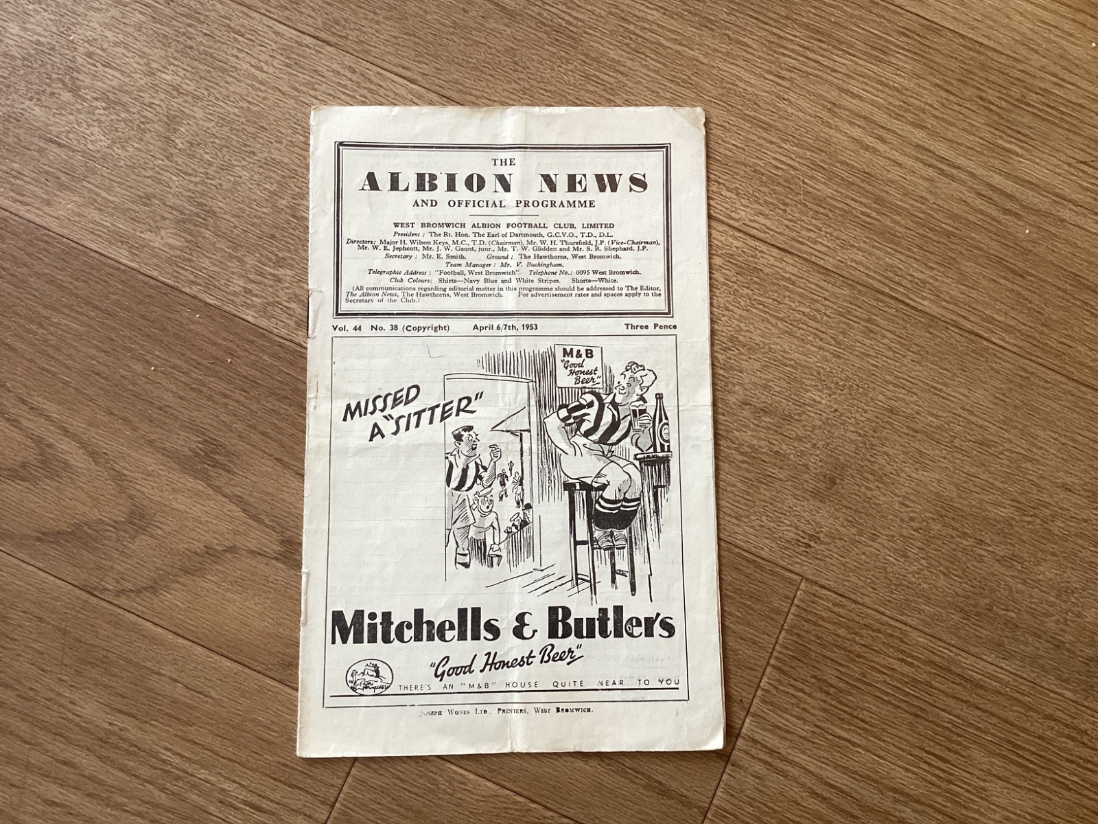 West Bromwich Albion v Aston Villa & Wolves Res 6/7 April 1953 See Photos. for sale on Ebay