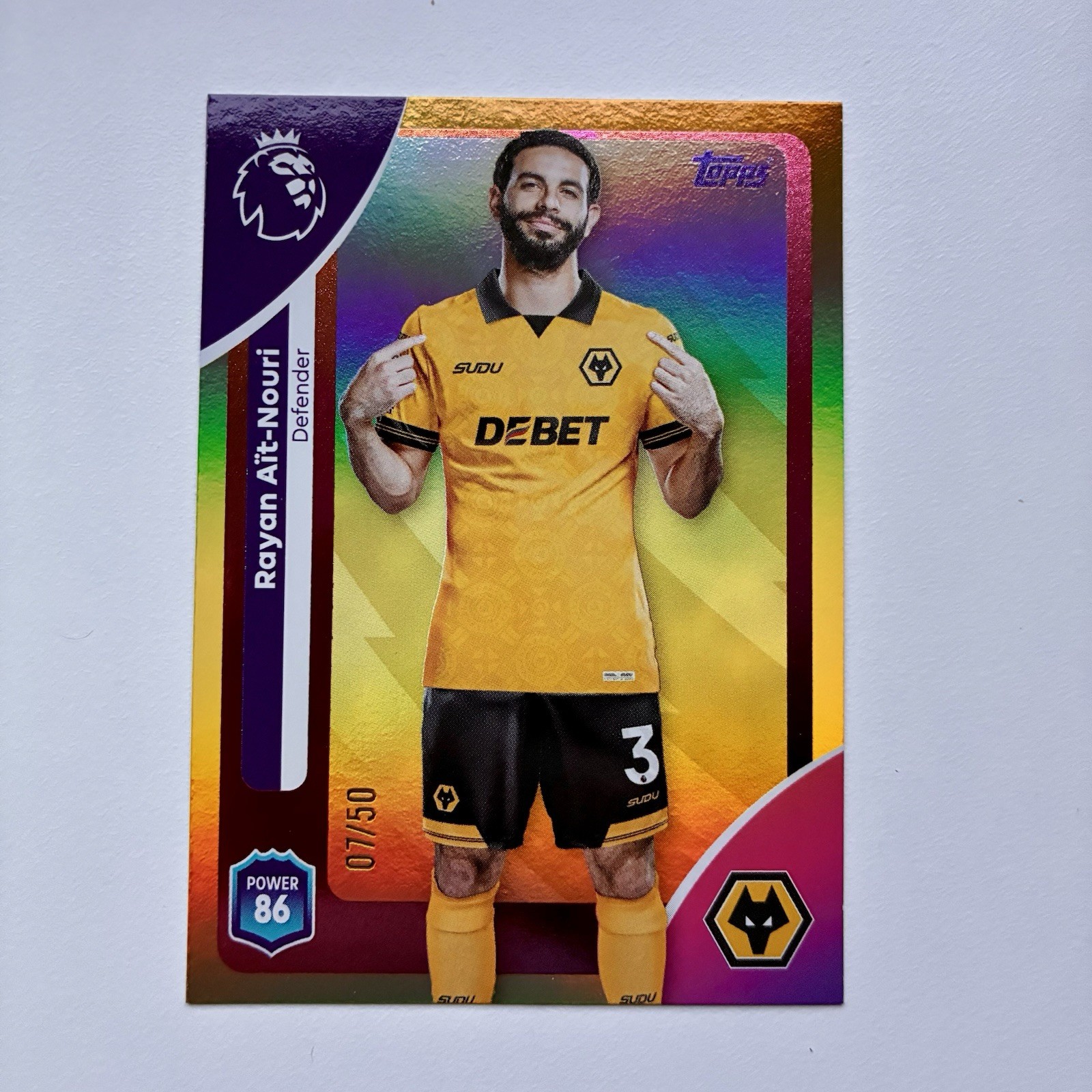 Topps Premier League 2026 Rayan Ait-Nouri Gold /50 Wolves Manchester City for sale on Ebay