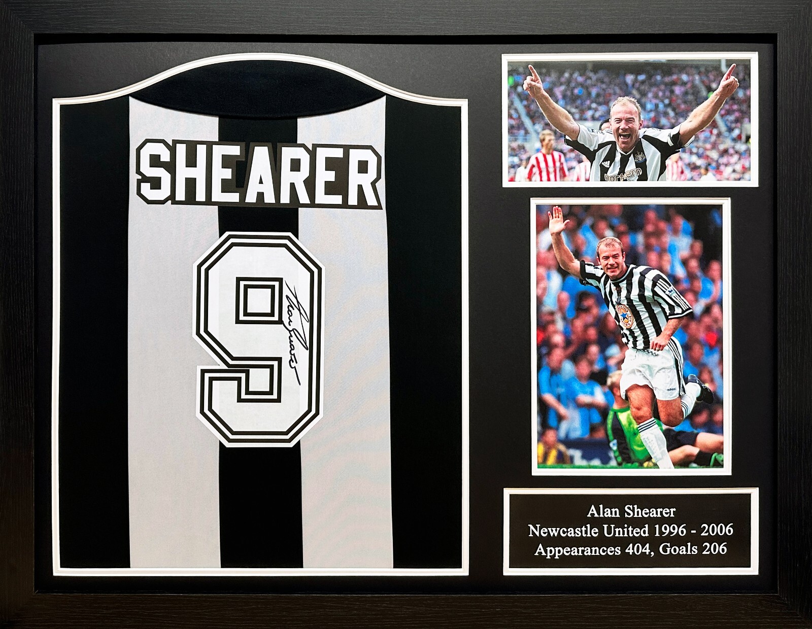 FRAMED ALAN SHEARER SIGNED NEWCASTLE UNITED RETRO FOOTBALL SHIRT COA SEE PROOF for sale on Ebay
