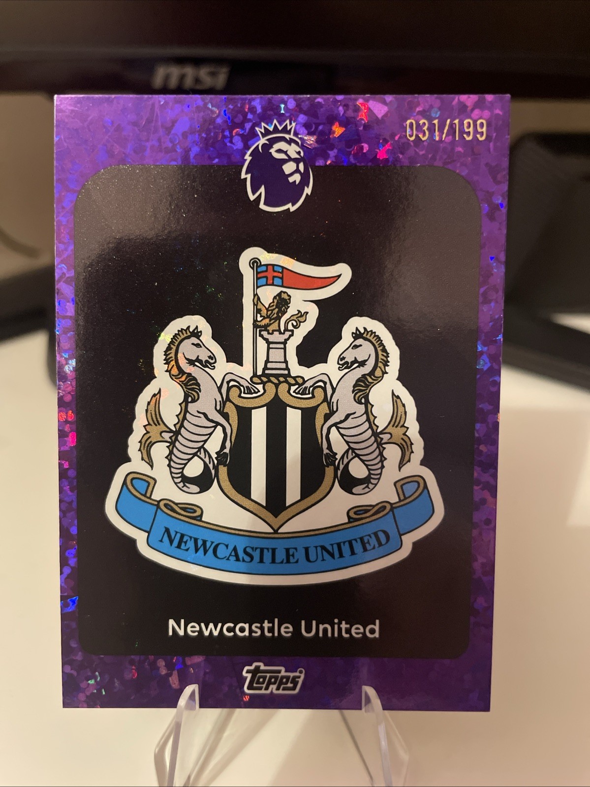 Topps Premier League 2025/2026 Newcastle United Badge Numbered Parallel 31/199 for sale on Ebay