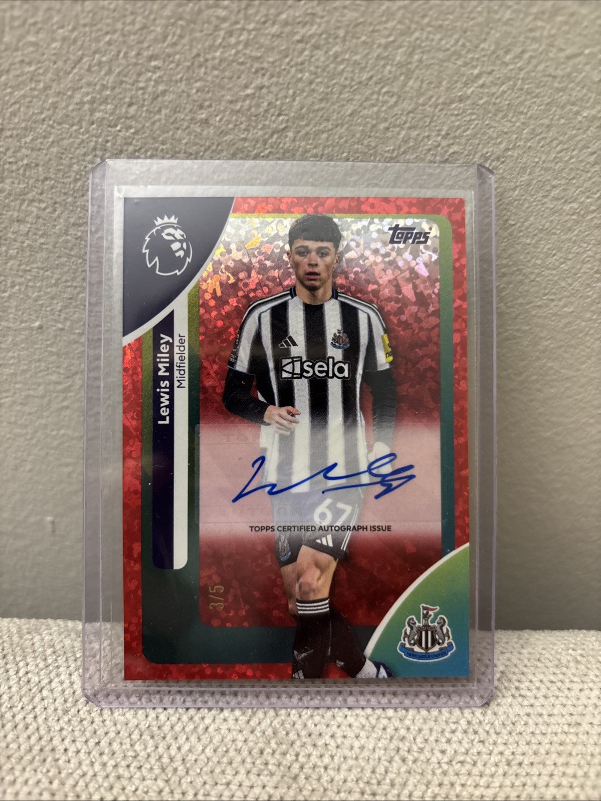 Topps 2026 03/05 Lewis Miley Autograph Newcastle United for sale on Ebay