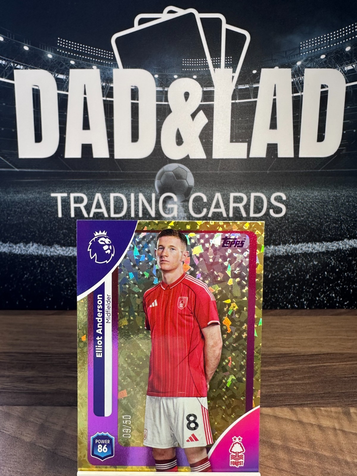 Topps Premier League 2026 Elliot Anderson Nottingham Forest Gold Parallel 9/50 for sale on Ebay