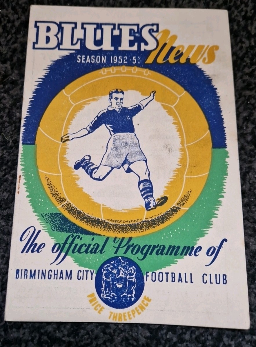 BIRMINGHAM CITY v BLACKBURN ROVERS FOOTBALL PROGRAMME 1952-53 for sale on Ebay