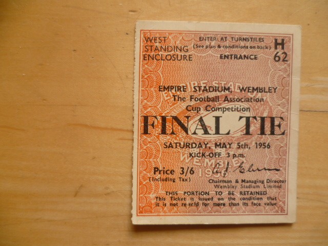 Original 1956 Cup Final Ticket Manchester City v Birmingham City for sale on Ebay