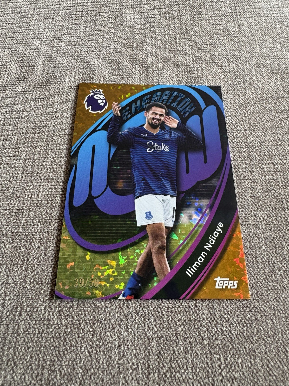 Topps Premier League 2026 Iliman Ndiaye Gold Parallel Generation Now Everton /50 for sale on Ebay