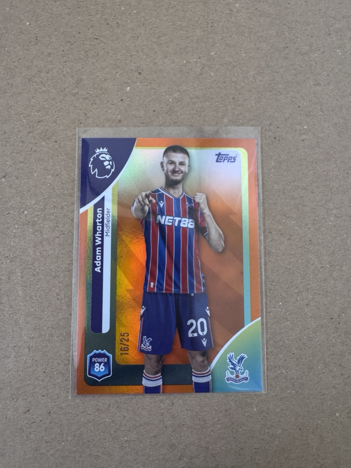 Adam Wharton Crystal Palace Topps Premier League 2026 - Numbered 16/25 Parallel for sale on Ebay