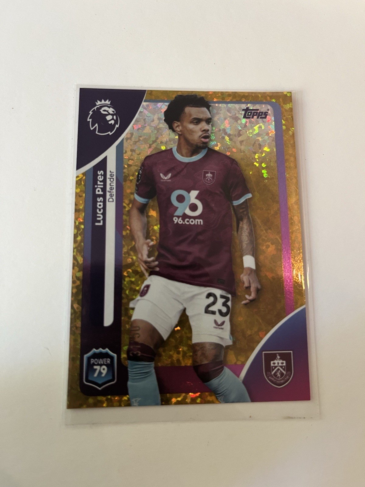 Topps Premier League 25/26 Burnley Lucas Pires Gold Sparkle #31/50 for sale on Ebay