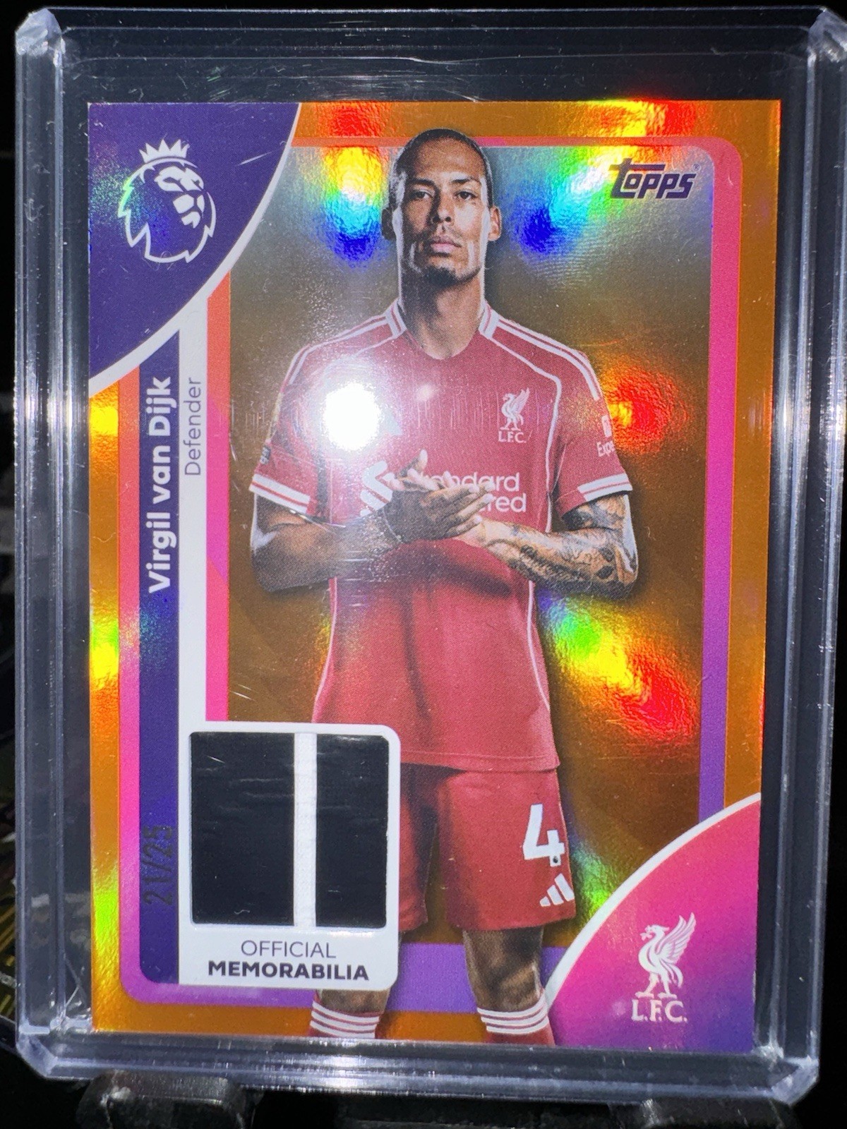 Virgil van Dijk - RELIC - Liverpool - Topps Premier League 2025/2026 Numb 21/25! for sale on Ebay