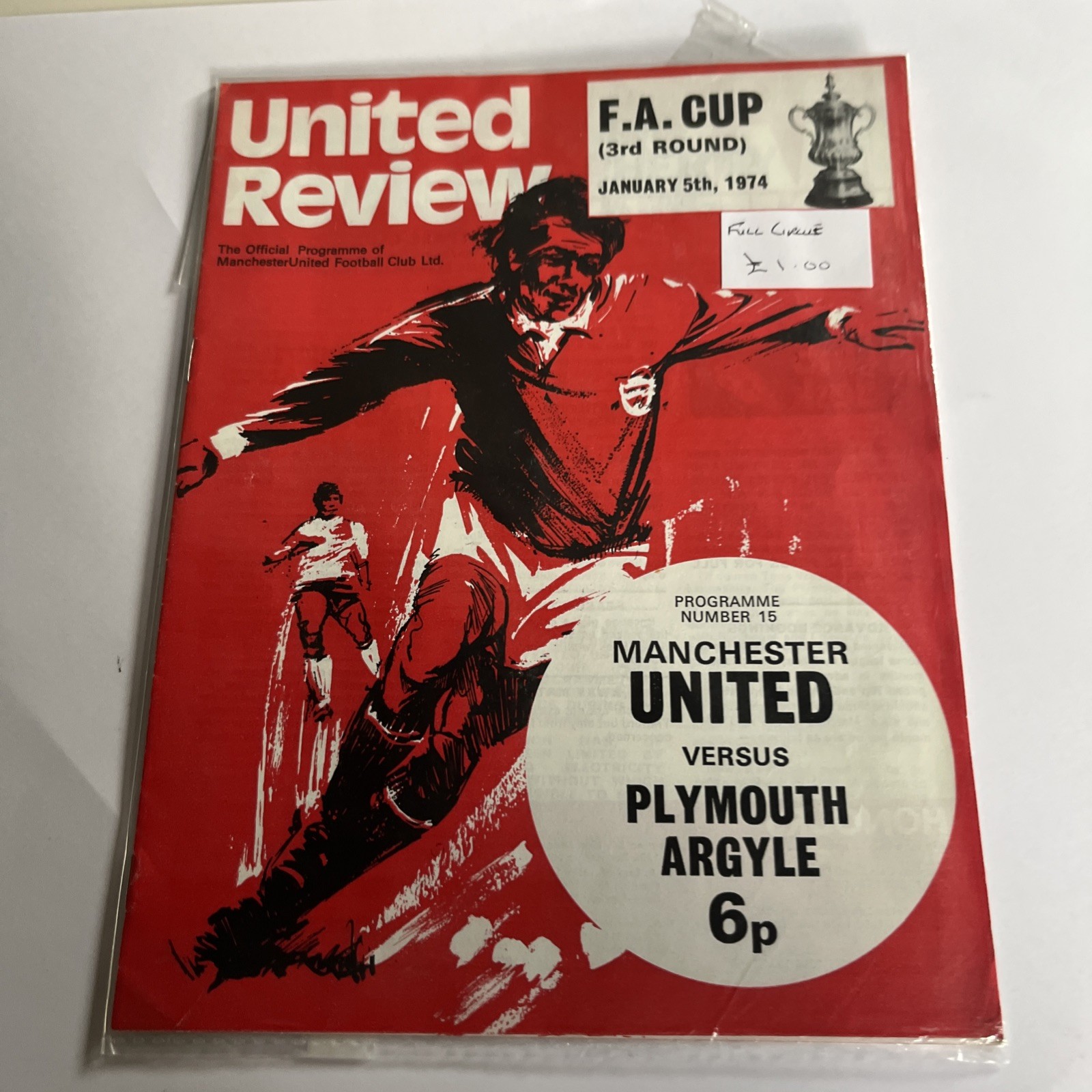 F.A. Cup 3rd Round Manchester United V Plymouth Argyle Programme for sale on Ebay
