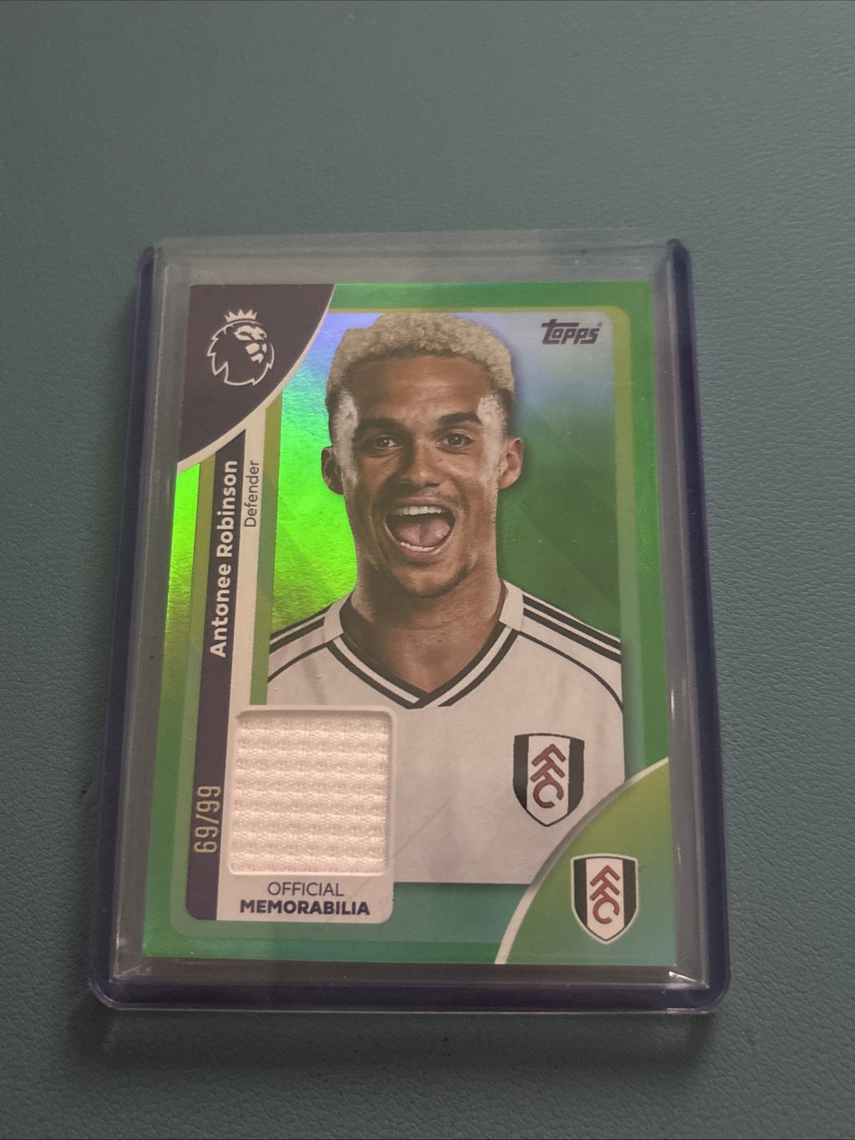 Antonee Robinson 2026 Topps Premier League 69/99 Player Worn Relic Fulham for sale on Ebay