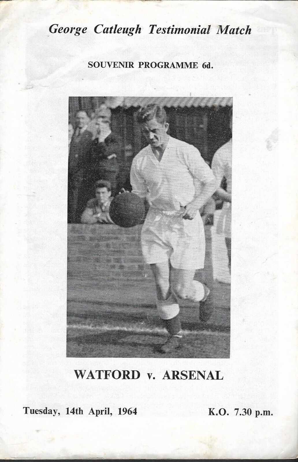 Watford v Arsenal. George Catleugh Testimonial. for sale on Ebay