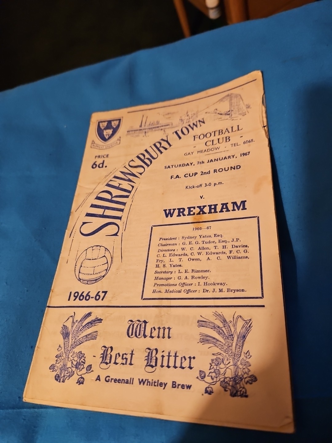 Shrewsbury T. V Wrexham 07/01/1967 Programme for sale on Ebay