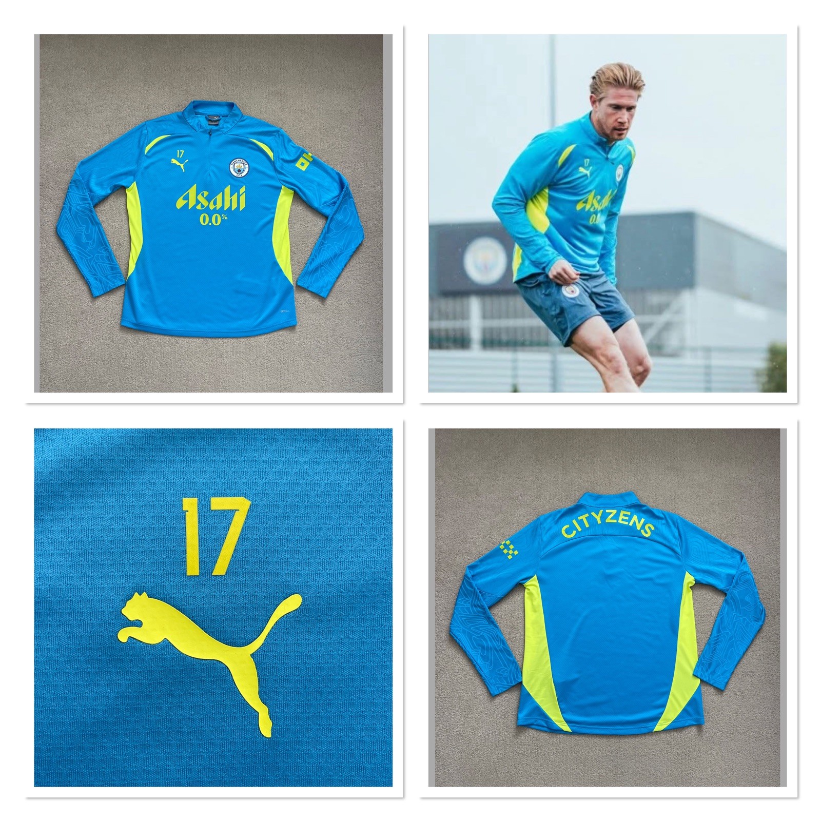 Manchester city puma player issue Player WORN pro training Jumper DE BRUYNE 17  for sale on Ebay