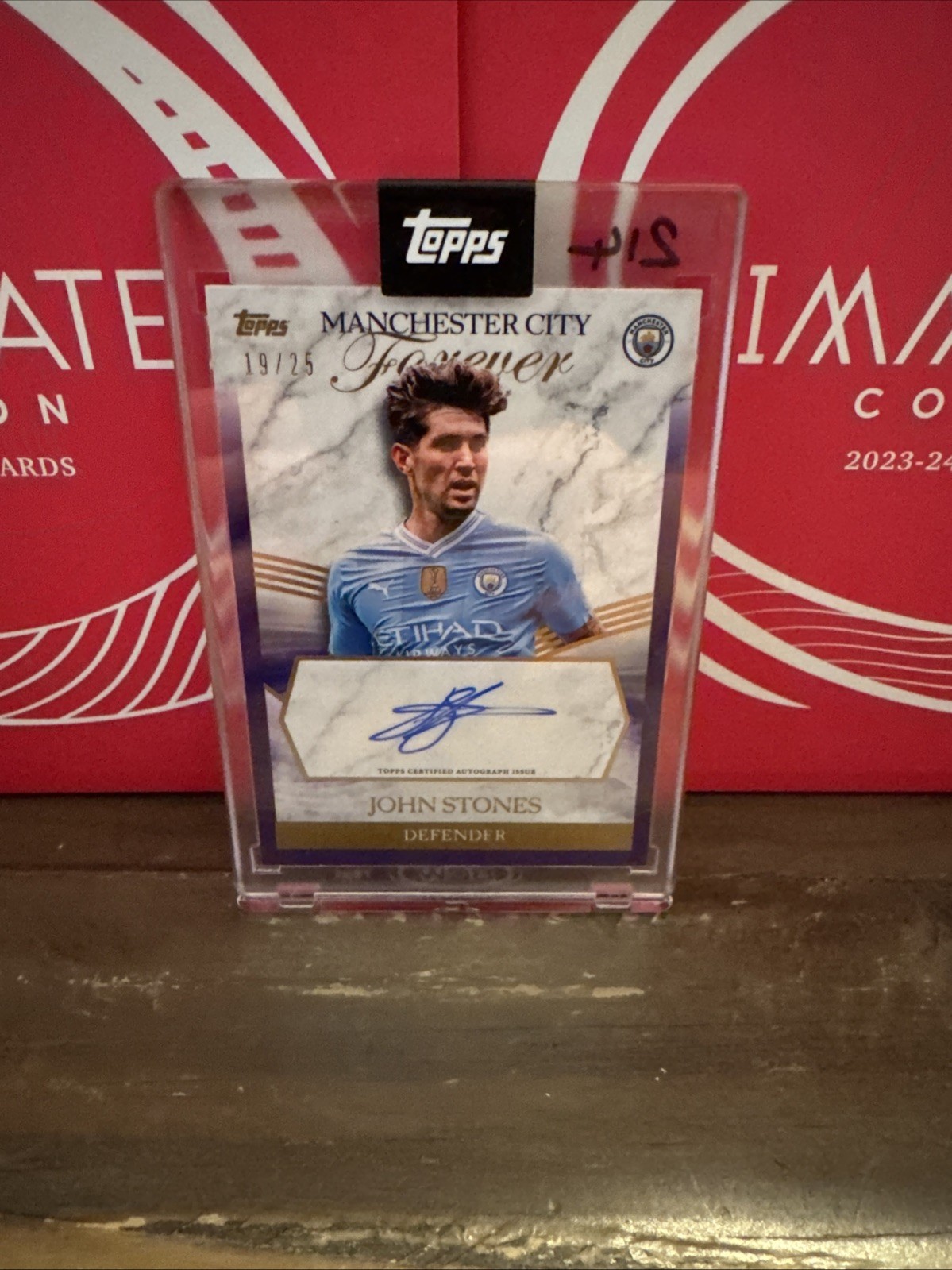 Topps Manchester City Forever 2024 John Stones Encased Auto 19/25 for sale on Ebay