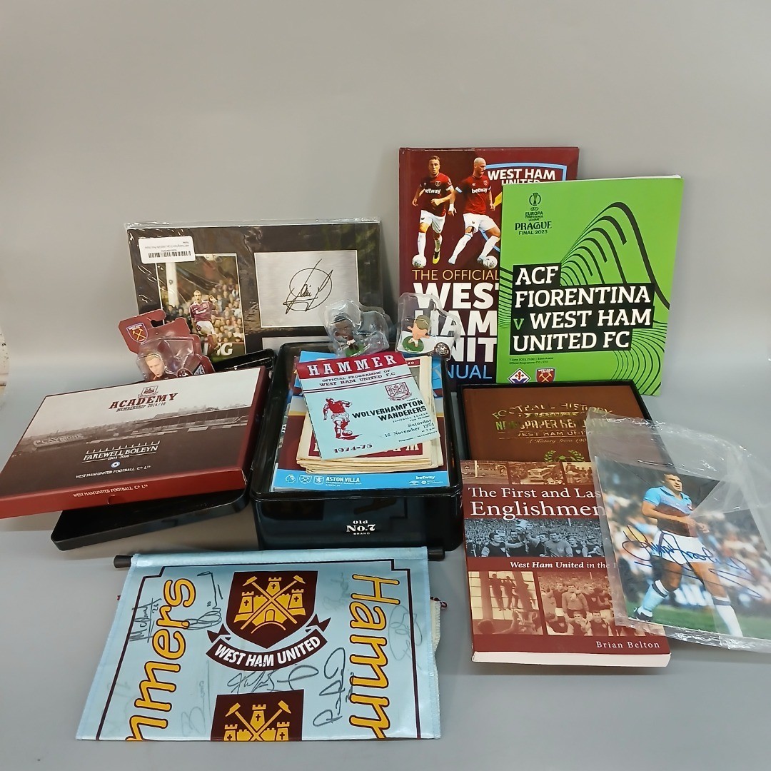 West Ham United FC Memorabilia Bundle Programmes Signatures Figures & More -CP  for sale on Ebay
