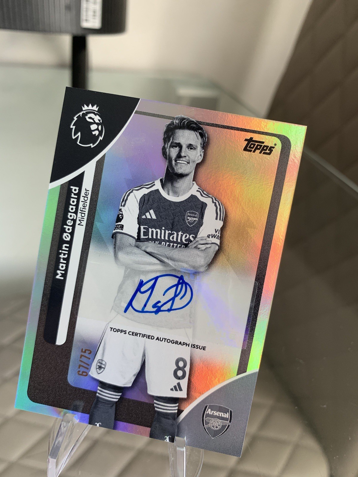 Martin Odegaard Auto /75 Premier League Topps 2026 Arsenal for sale on Ebay