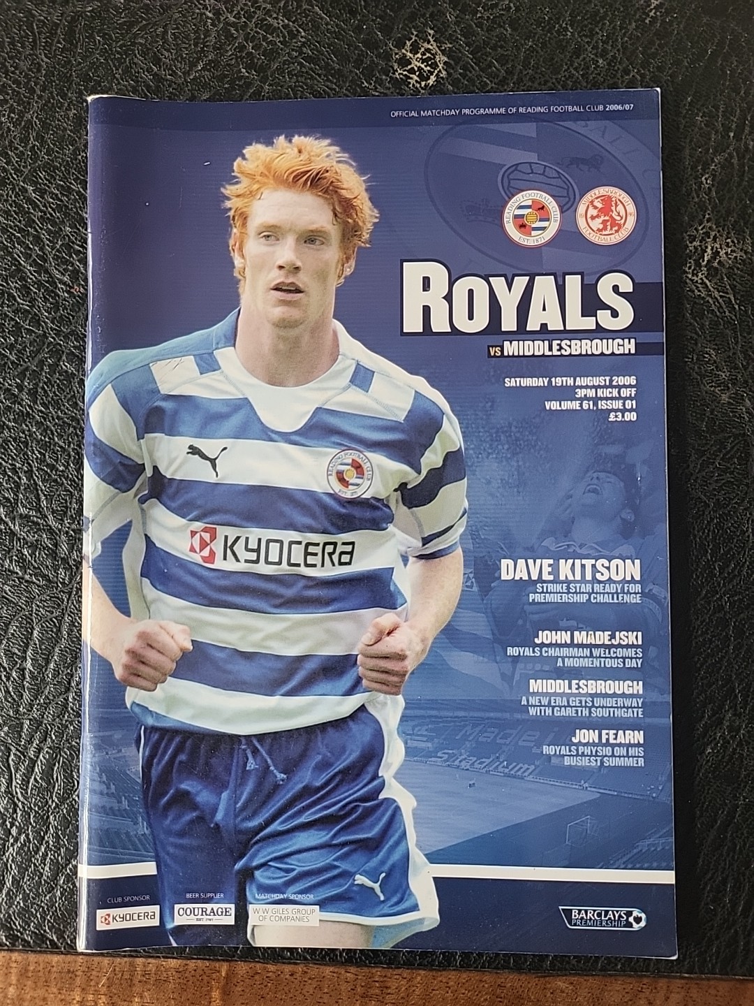 Programme Reading V Middlesbrough 2006 / 2007 Royals 1st Ever In Premier League  for sale on Ebay