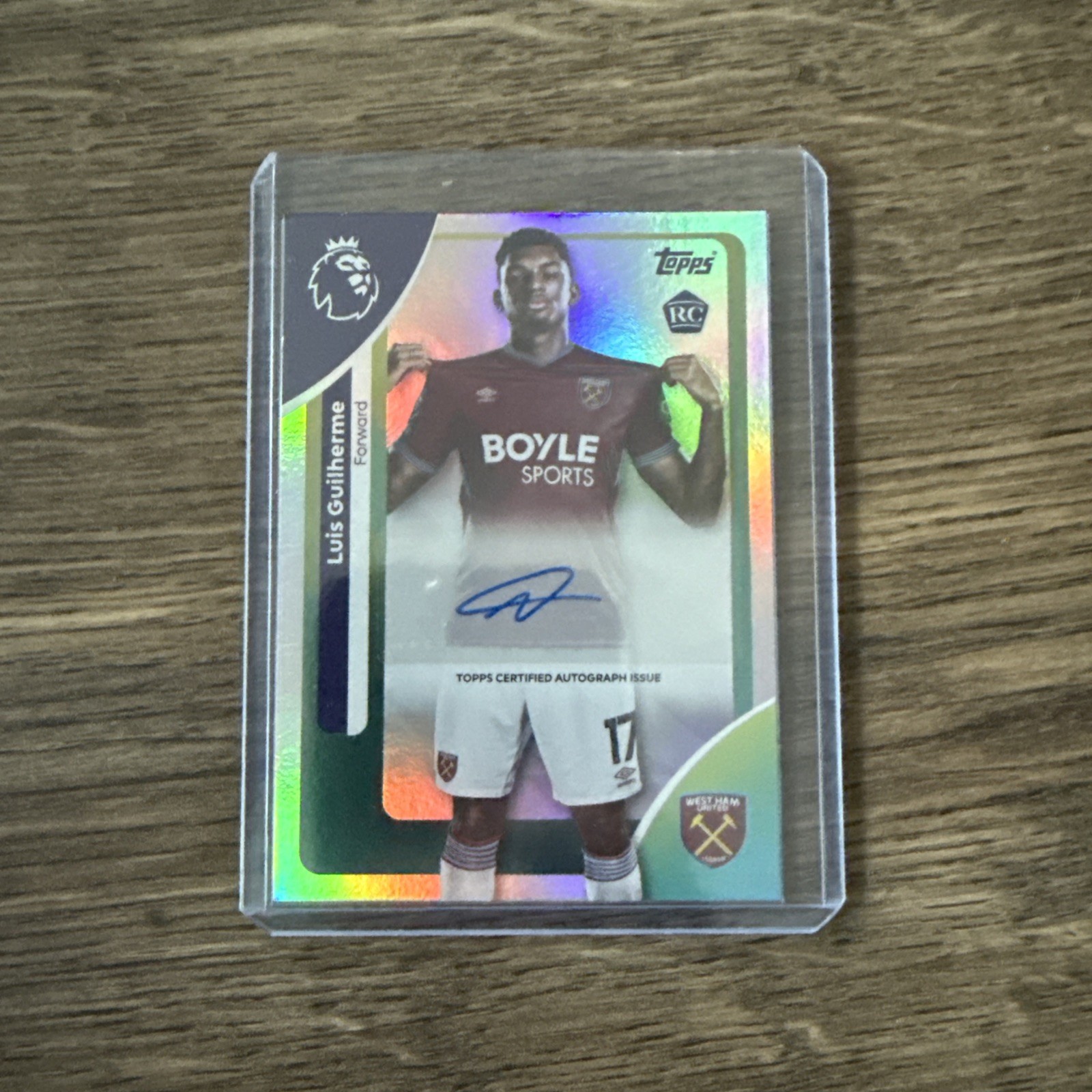 Topps 2026 Premier League Luis Guilherme Autograph Rookie Card West Ham for sale on Ebay
