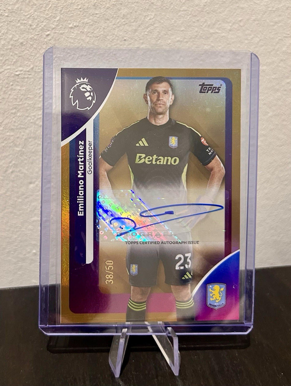 Topps Premier League 2026 Emiliano Martinez Aston Villa /50 Autograph Card Auto for sale on Ebay