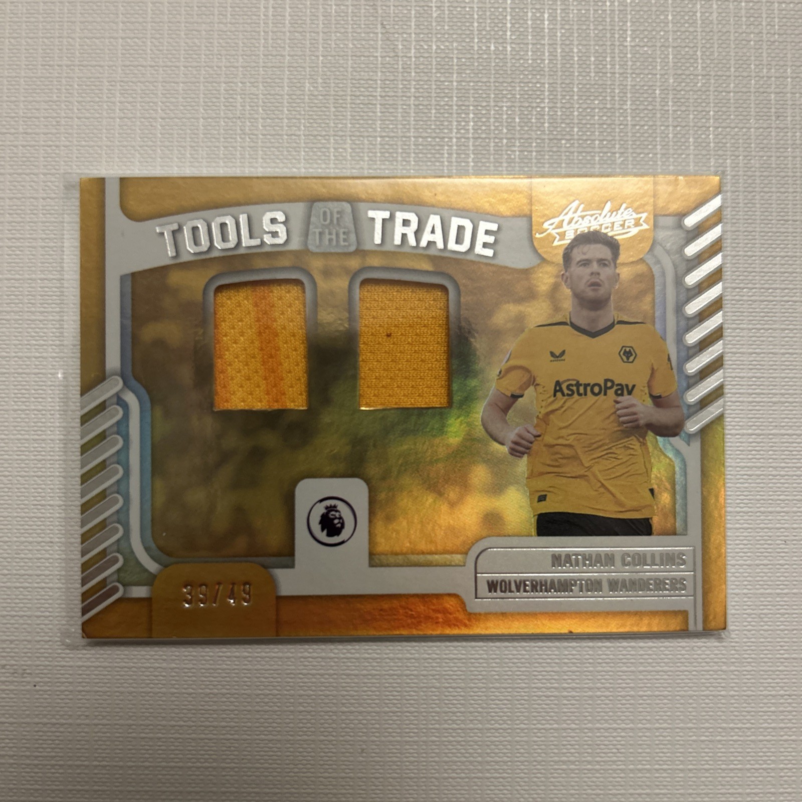 Panini Chronicles Nathan Collins 2022/23 Soccer Gold Patch 39/49 Wolves #AT-NCO for sale on Ebay