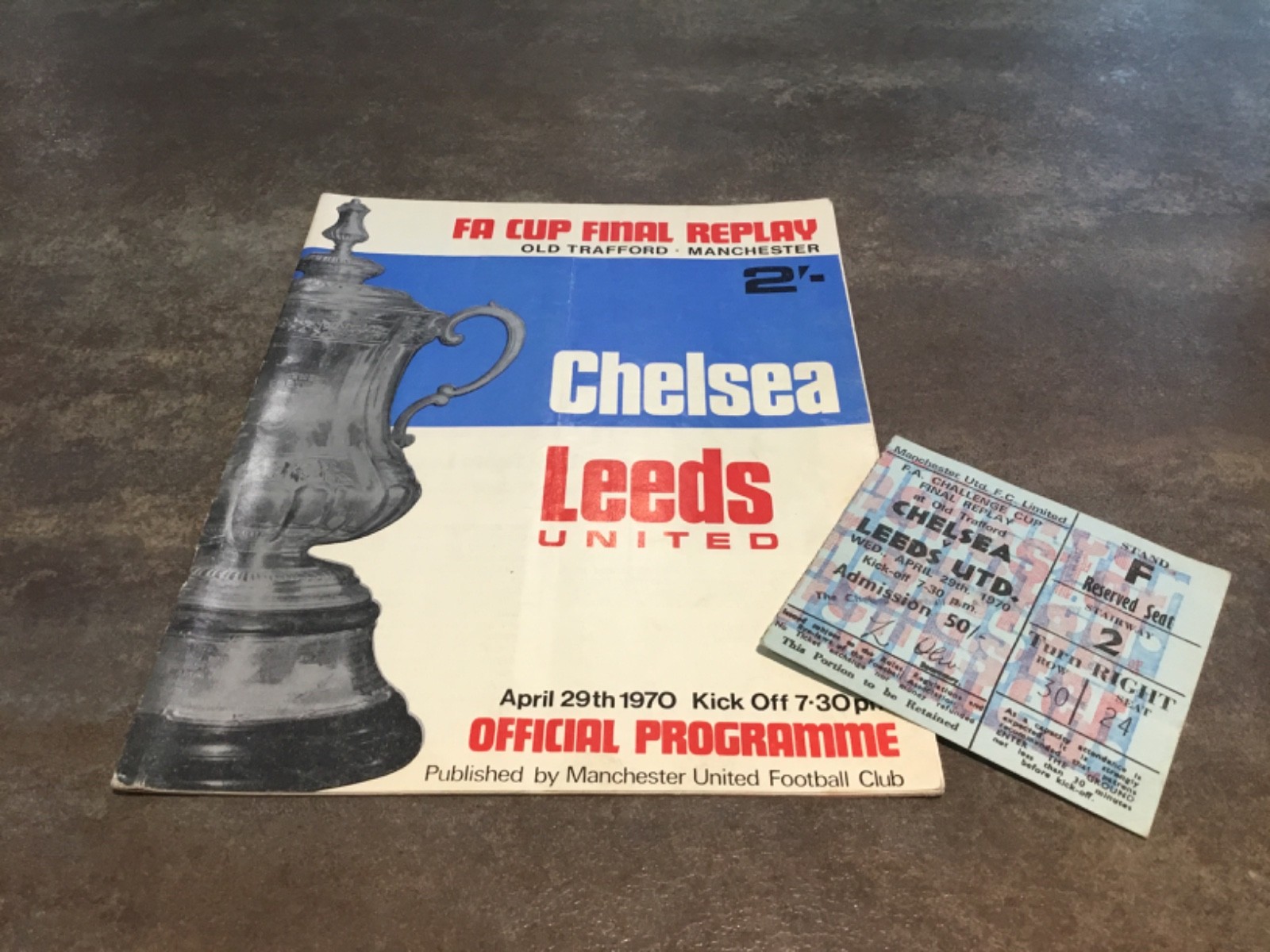 Chelsea v Leeds United 29 April 1970 FA Cup Final Replay + Match Ticket for sale on Ebay