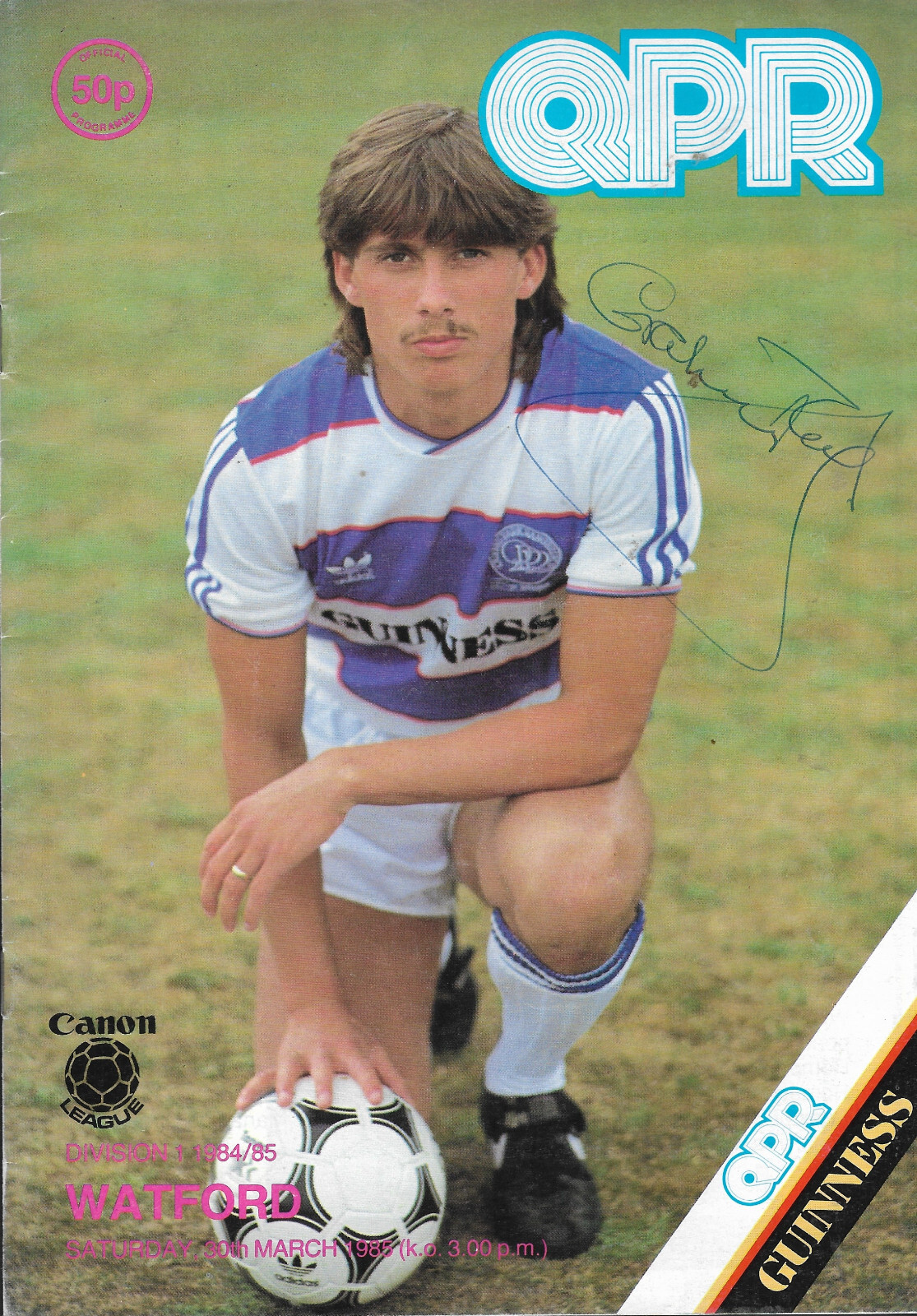 QPR v Watford. Division 1. 1984-1985 AUTOGRAPHED BY GRAHAM TAYLOR for sale on Ebay