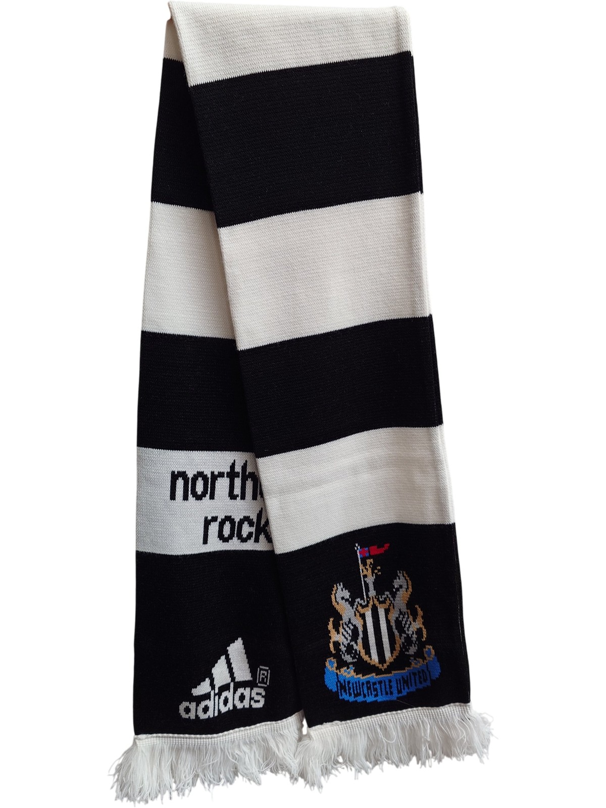 Newcastle United Adidas Striped Football Scarf Official Merchandise for sale on Ebay