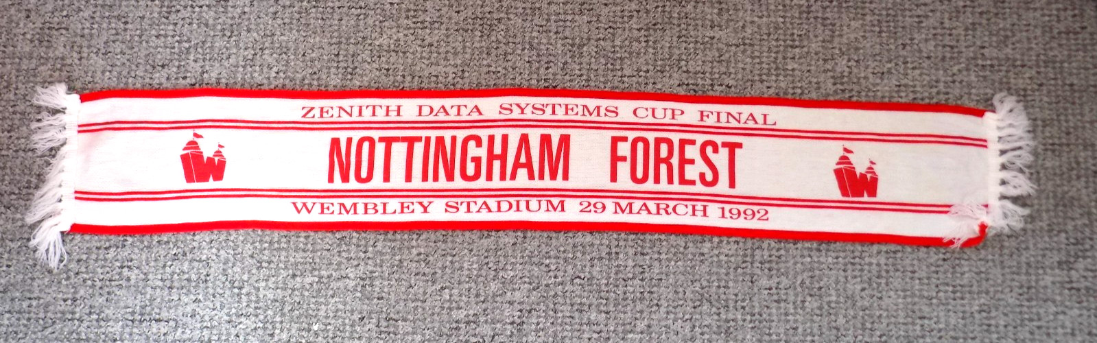 NOTTINGHAM FOREST - ZENITH DATA SYSTEMS FINAL WEMBLEY 29th MARCH 1992  SCARF for sale on Ebay