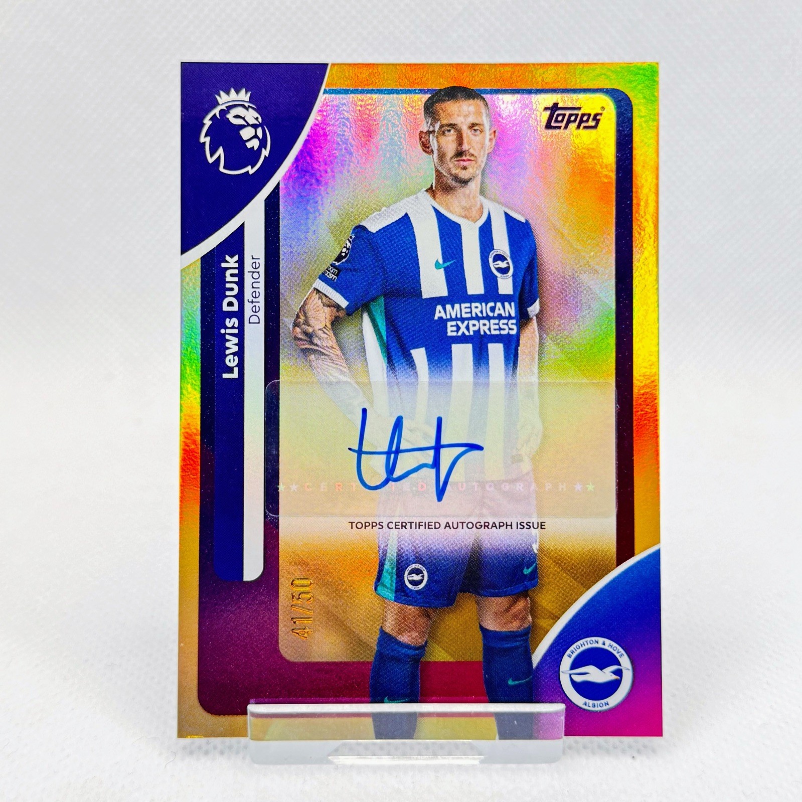 2026 Topps Premier League Lewis Dunk Gold Autograph Auto Parallel /50 - Brighton for sale on Ebay