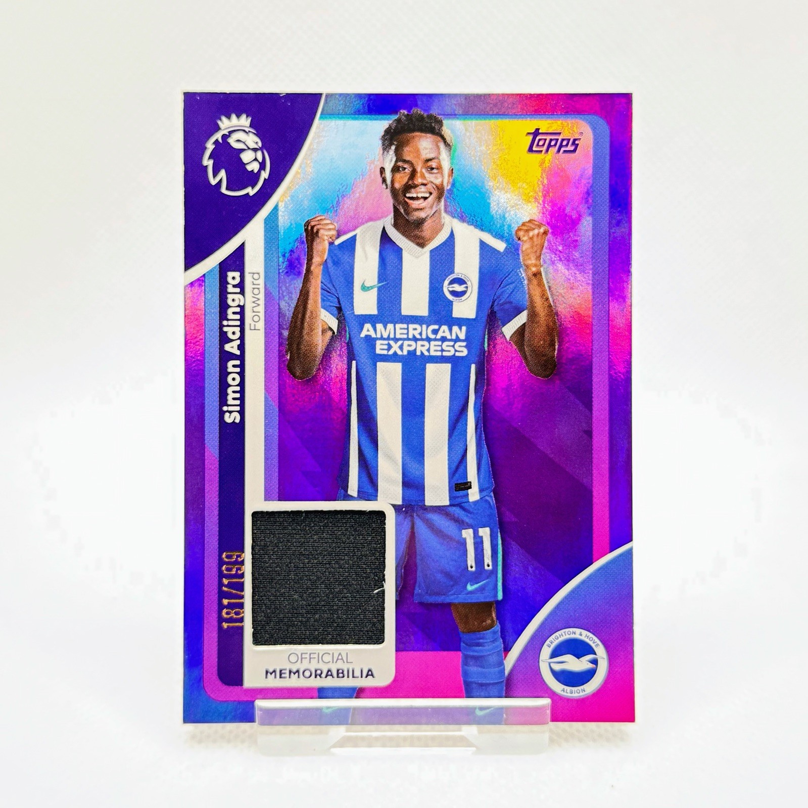 2026 Topps Premier League Simon Adingra Purple Foil Relic Card /199 - Brighton for sale on Ebay