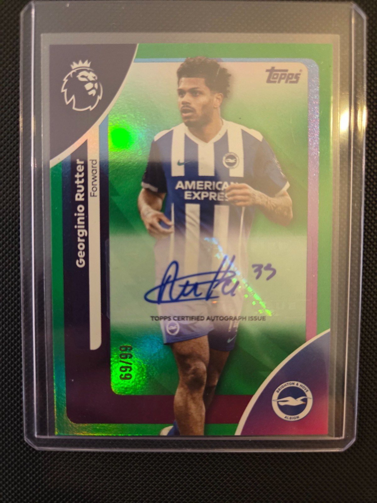 Georginio Rutter Auto /99 Topps Premier League 25/26 Brighton & Hove Albion for sale on Ebay