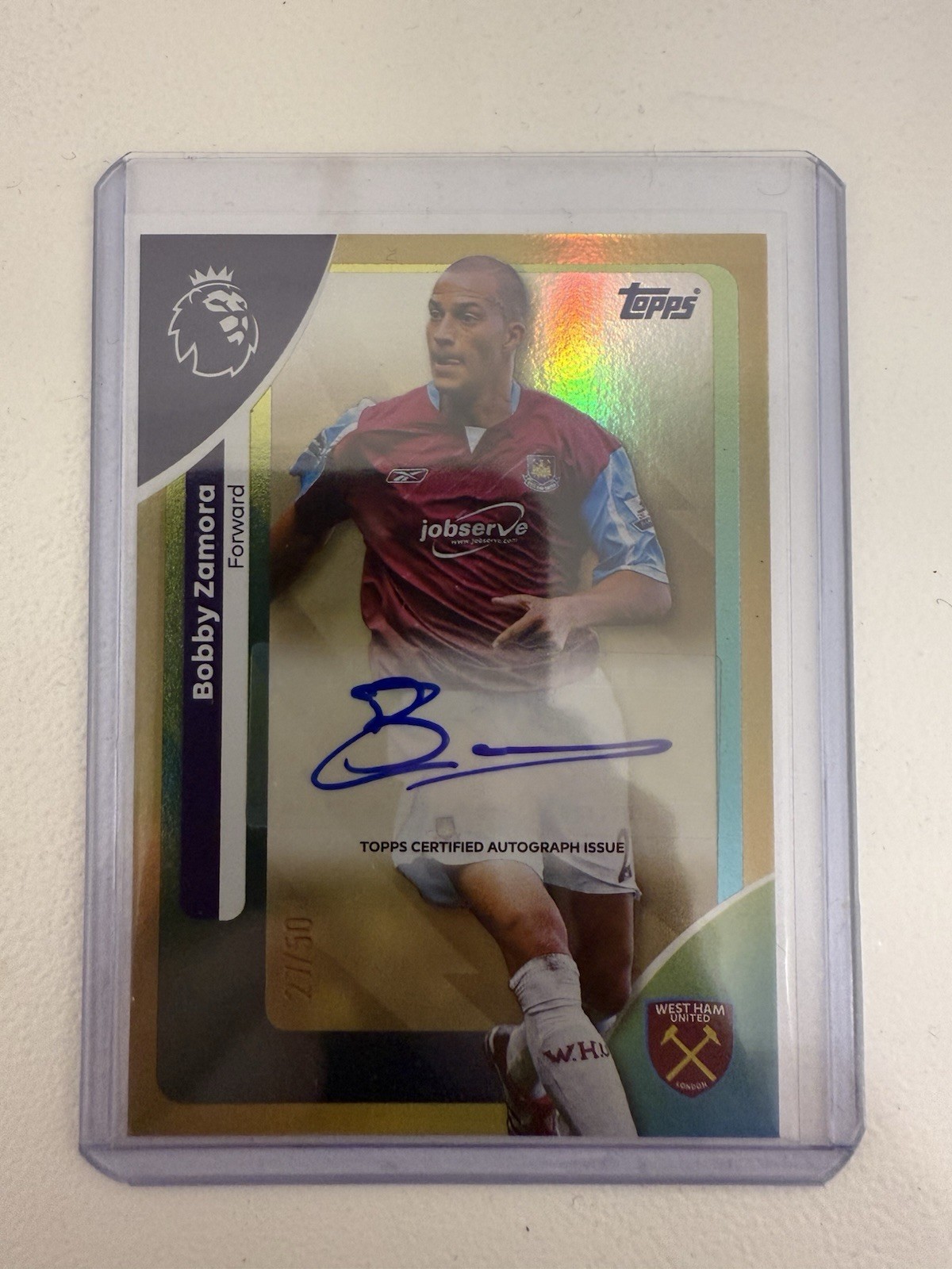Topps Premier League 2026 Bobby Zamora west ham GOLD parallel auto /50 for sale on Ebay