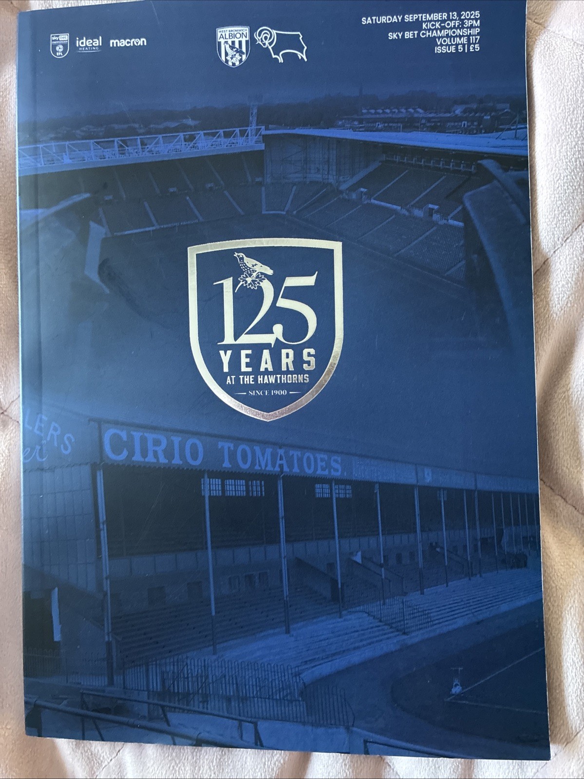 West Bromwich Albion v Derby County Match Programme September 13 2025 for sale on Ebay
