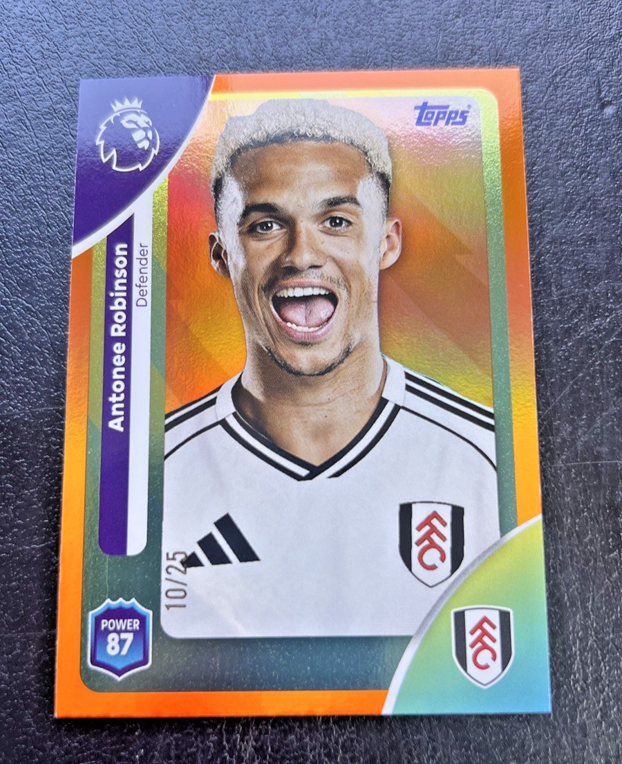 Antonee Robinson Orange /25 Topps Premier League 2025/2026  Fulham # 150 /25 for sale on Ebay