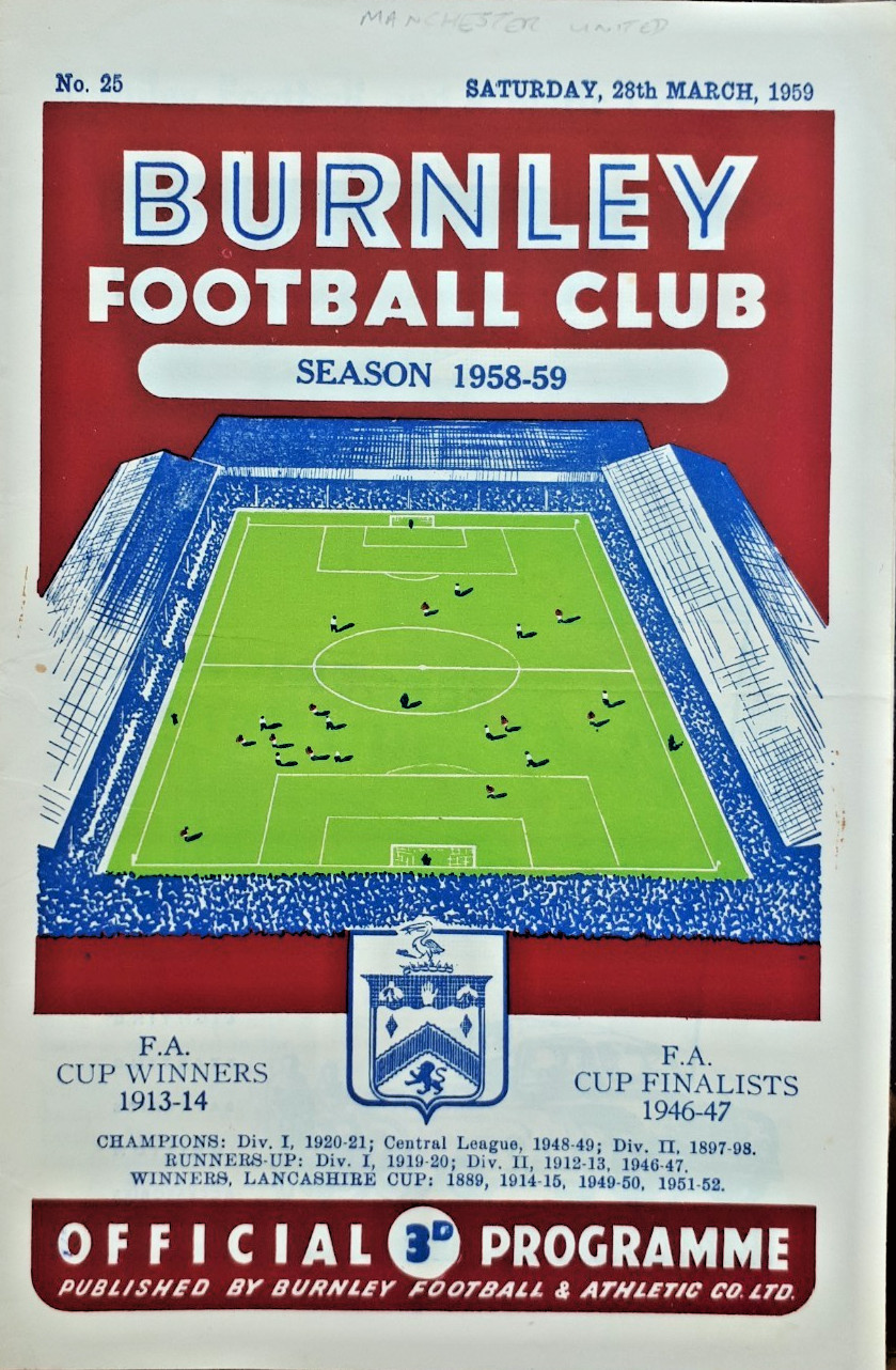 Burnley v Manchester United programme 1958/59 Season for sale on Ebay