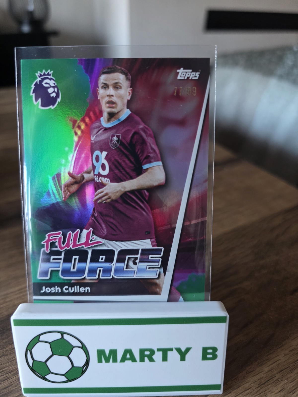 Topps Premier League Josh Cullen Full Force Burnley Numbered Parallel 77/99 for sale on Ebay