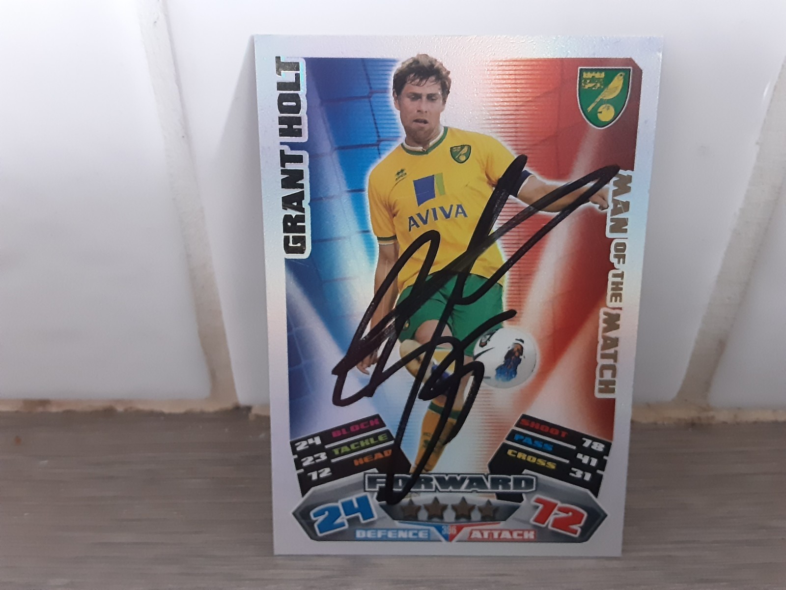 NORWICH CITY - GRANT HOLT Hand Signed 11/12 Match Attax Football trade card  for sale on Ebay