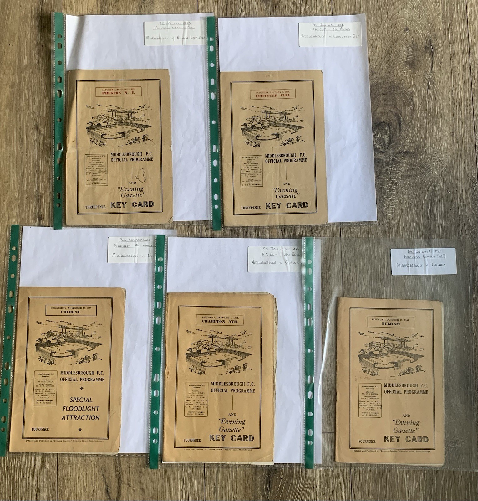 5 Middlesbrough Football Club Official Football Programmes From 1953,1954 + 1957 for sale on Ebay