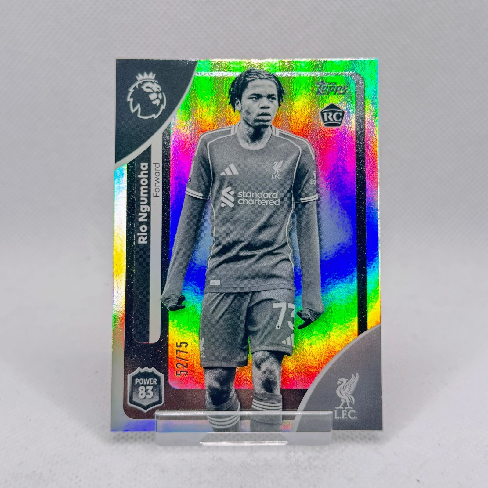 2026 Topps Premier League Rio Ngumoha Black & White Foil RC Card /50 - Liverpool for sale on Ebay