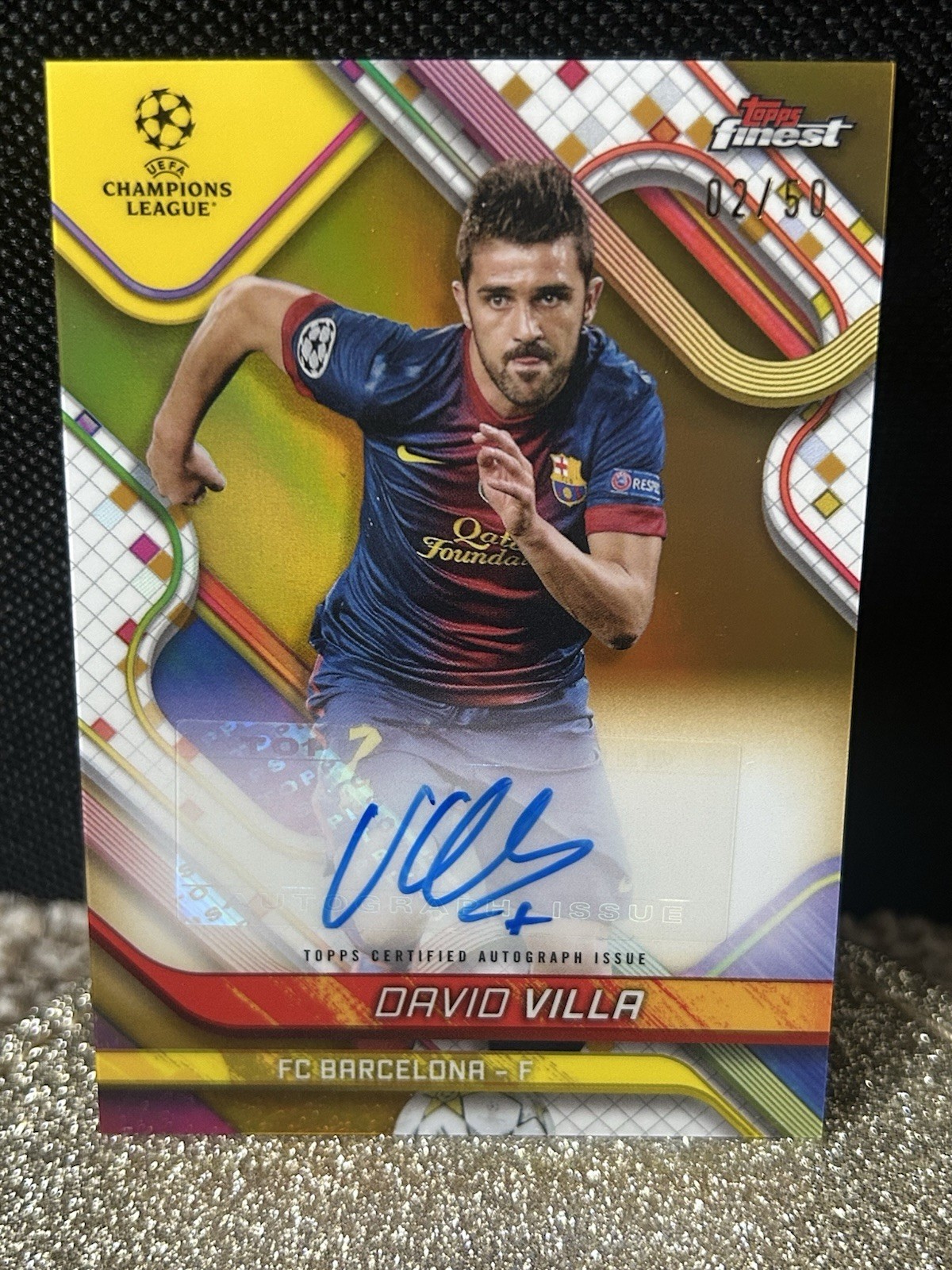 David Villa Autograph 02/50 TOPPS Finest 2024-25 FC Barcelona Spain Legend Card for sale on Ebay