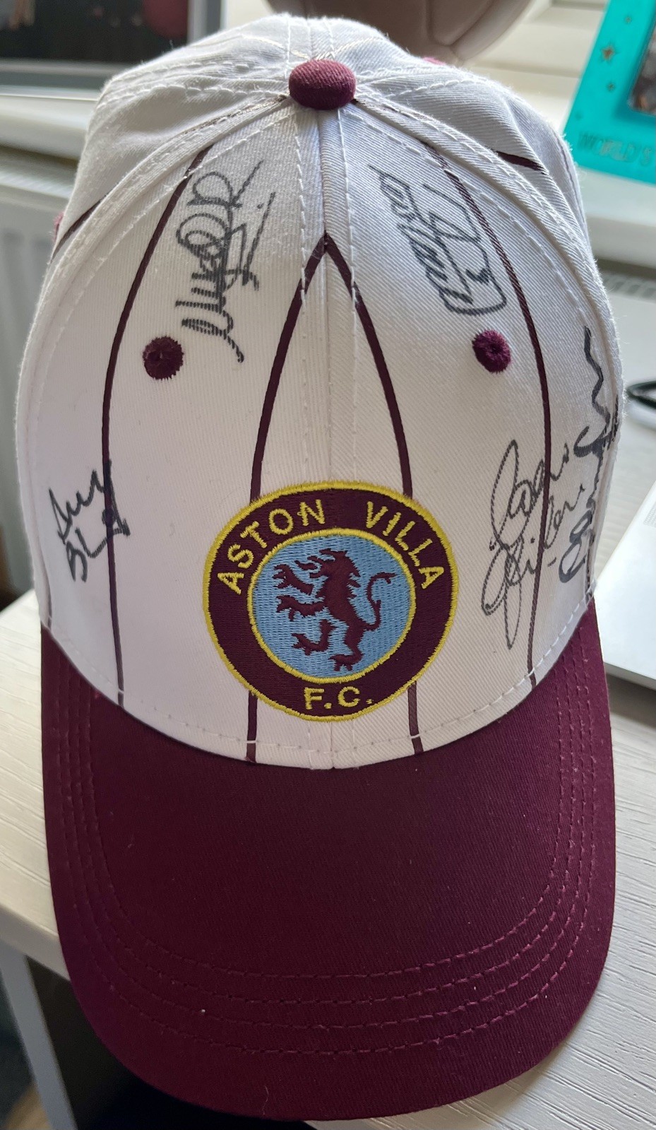 Aston Villa 1982 Retro Cap Hat Signed by 10 European Cup Winners Shaw Withe etc for sale on Ebay