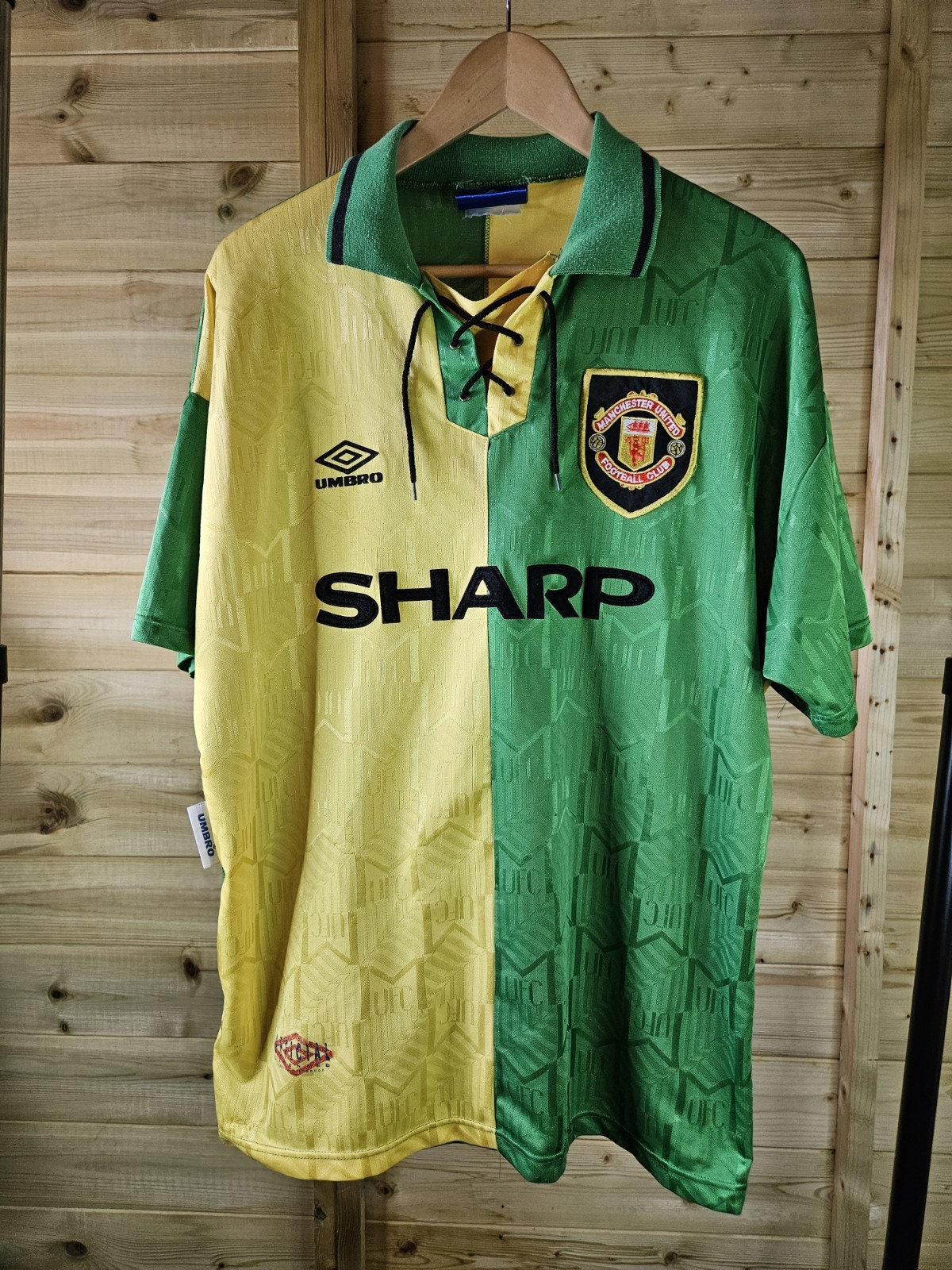 Rare Original Manchester United 1992/1994 Newton Heath Third Shirt LARGE UMBRO  for sale on Ebay