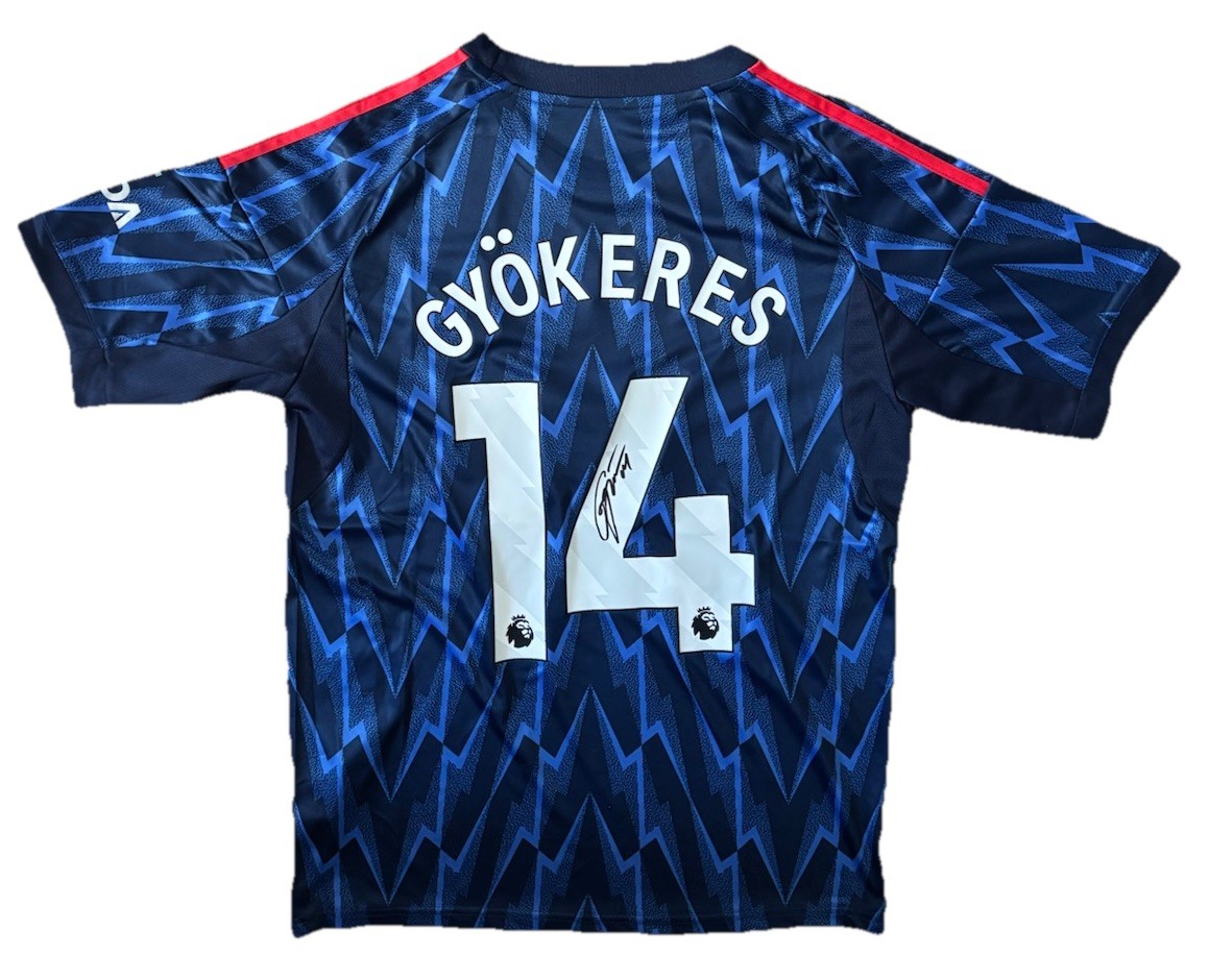 VIKTOR GYÖKERES Signed Arsenal AWAY Shirt 25/26 NEW STOCK Football RARE*COA for sale on Ebay