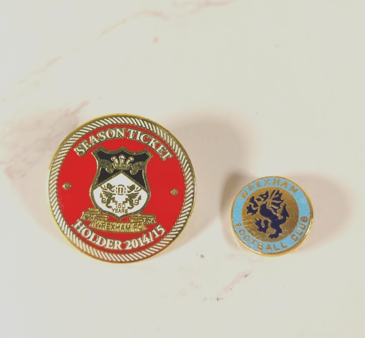 WREXHAM FC Football Pin Badges - Collectable - Season Holder for sale on Ebay
