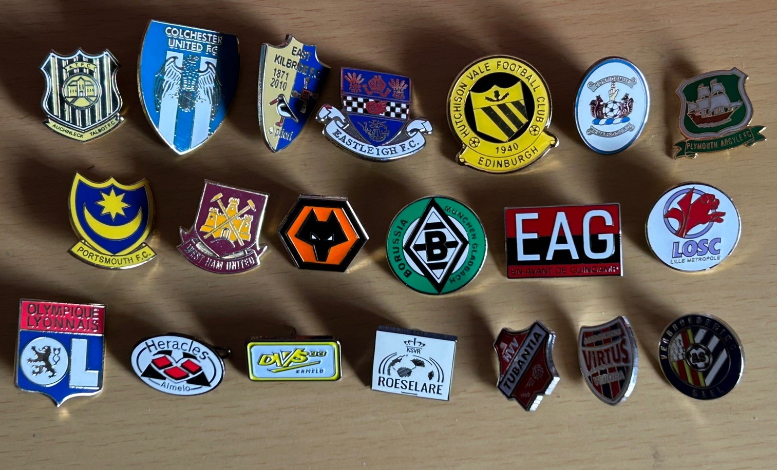 FOOTBALL PIN BADGES X 20 for sale on Ebay